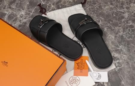 Design Brand H Men Slippers Original Quality Leather G608 2024FW