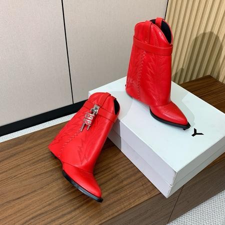 Design Brand GIV Original Quality Women Boots Genuine Leather Heels 8.5CM Sheepskin G110 2024FW