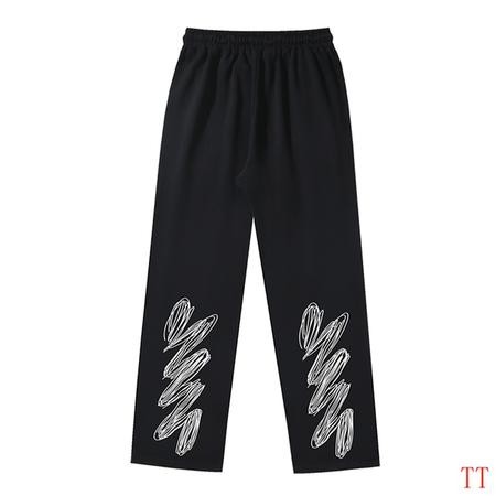 Design Brand OW High Quality Men Sweat Pants Euro Size D1912 2024FW