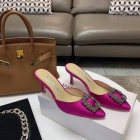 Designer Brand MB Womens Original Quality Genuine Leather 7.5cm Heeled Slippers 2021SS G103