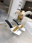 Designer Brand V Womens High Quality Genuine Leather 5.5cm Heeled Slippers 2021SS G103