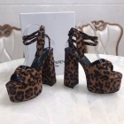Designer Brand SL Womens Original Quality Genuine Leather 14cm Chunky Heeled Sandals 2021SS G106
