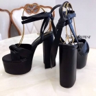 Designer Brand SL Womens Original Quality Genuine Leather 14cm Chunky Heeled Sandals 2021SS G106