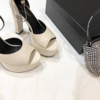 Designer Brand SL Womens Original Quality Genuine Leather 13.5cm Chunky Heeled Sandals 2021SS G106