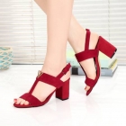 Designer Brand L Womens High Quality Genuine Leather 7.5cm Chunky Heeled Sandals 2021SS H307