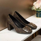 Designer Brand L Womens High Quality Genuine Leather 7.5cm Chunky Heels 2021SS H307