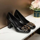 Designer Brand L Womens High Quality Genuine Leather 7.5cm Chunky Heels 2021SS H307