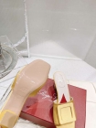 Designer Brand RV Womens Original Quality 7cm Heeled Sandals Sheep Skin inside 2022SS G107