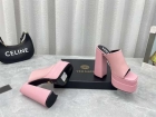Designer Brand V Womens Original Quality Genuine Leather 6cm Front Height 15.5cm High Heeled Slippers 2022SS G107
