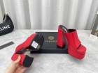 Designer Brand V Womens Original Quality Genuine Leather 6cm Front Height 15.5cm High Heeled Slippers 2022SS G107