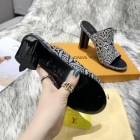 Designer Brand L Womens High Quality 9cm Chunky Heeled Slippers Sheep Skin inside 2022SS G103