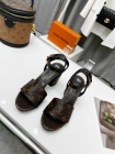 Designer Brand L Womens Original Quality Genuine Leather 7.5cm Heeled Sandals 2022SS G103