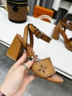 Designer Brand L Womens Original Quality Genuine Leather 7.5cm Heeled Sandals 2022SS G103