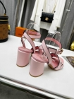 Designer Brand L Womens Original Quality Genuine Leather 7.5cm Heeled Sandals 2022SS G103