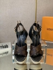 Designer Brand L Womens Original Quality Genuine Leather 10cm Heeled 5cm Front Heigh Wedges 2022SS G103