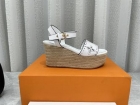 Designer Brand L Womens Original Quality Genuine Leather 10cm Heeled 5cm Front Heigh Wedges 2022SS G103