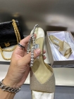 Design Brand JC Womens Original Quality 9cm High Heeled Silk Fabric Sheep Skin inside Sandals 2023SS TXBW02