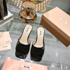 Design Brand M Womens Original Quality 4.5cm Heeled Genuine Leather Slippers 2023SS TXBW02