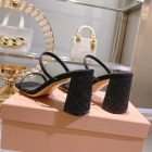 Design Brand M Womens Original Quality 8.5cm Heeled Sandals Silk Fabric Sheep Skin inside 2023SS TXBW02