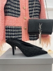 Design Brand Blcg Womens High Quality Genuine Leather 7.5cm Heeled Slippers  2023SS TXBW02
