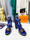 Design Brand C Womens Original Quality Genuine Leather 9cm Chunky Heeled Sandals 2023SS DXS04