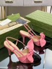 Design Brand G Womens Original Quality Genuine Leather 8.5cm Heeled Sandals 2023SS DXS04