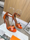 Design Brand H Womens High Quality Genuine Leather 7.5cm Heeled Sandals 2023SS H304