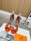 Design Brand H Womens High Quality Genuine Leather 7.5cm Heeled Sandals 2023SS H304