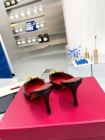 Design Brand Val Womens Original Quality Genuine Leather 7.5cm Heeled Slippers 2023SS G106