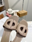 Design Brand D Womens Original Quality Genuine Leather 4.5cm Heeled Slippers 2023SS G106