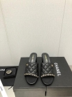 Design Brand C Womens Original Quality Genuine Leather 7cm Heeled Slippers 2023SS G106