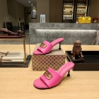 Design Brand Blcg Womens Original Quality Genuine Leather 7cm Heeled Slippers  2023SS G106