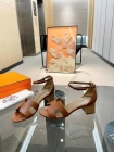 Design Brand H Women Leather 5cm Heels Sandals Original Quality Shoes 2023FW G109