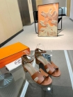Design Brand H Women Leather 5cm Heels Sandals Original Quality Shoes 2023FW G109