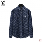 Design Brand L Men Long Sleeves Denim Shirts High Quality Clothes D1901 2024SS