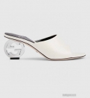Design Brand G Womens Original Quality Genuine Leather 7cm Heeled Slippers 2024SS G103