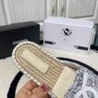 Design Brand C Womens Original Quality Slippers Sheep Skin inside 2024SS G104