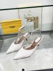 Design Brand F Womens Original Quality 5.5cm Heeled Slippers 2024SS G105 