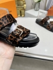 Design Brand L High Quality Women Calf Skin Slippers Sandals 4cm height H307