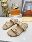 Design Brand L High Quality Women Calf Skin Slippers Sandals 4cm height H307