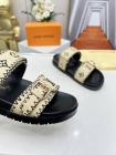 Design Brand L High Quality Women Calf Skin Slippers Sandals 4cm height H307