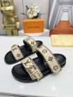 Design Brand L High Quality Women Calf Skin Slippers Sandals 4cm height H307