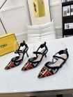 Design Brand F High Quality Women Genuine Leather 8CM Heels Sandals G108 2024