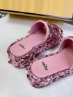 Design Brand F High Quality Women Genuine Leather Slippers 3.5cm Front 6cm Height G108 2024