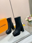 Design Brand L Original Quality Women 6 inches Genuine Leather Boots 12cm Heels 3cm Front G110 2024FW