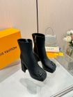 Design Brand L Original Quality Women 6 inches Genuine Leather Boots 12cm Heels 3cm Front G110 2024FW